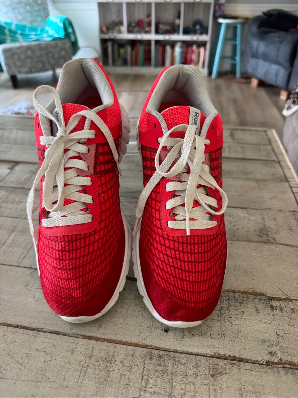 Reebok Red Athletic Sneakers with White Laces